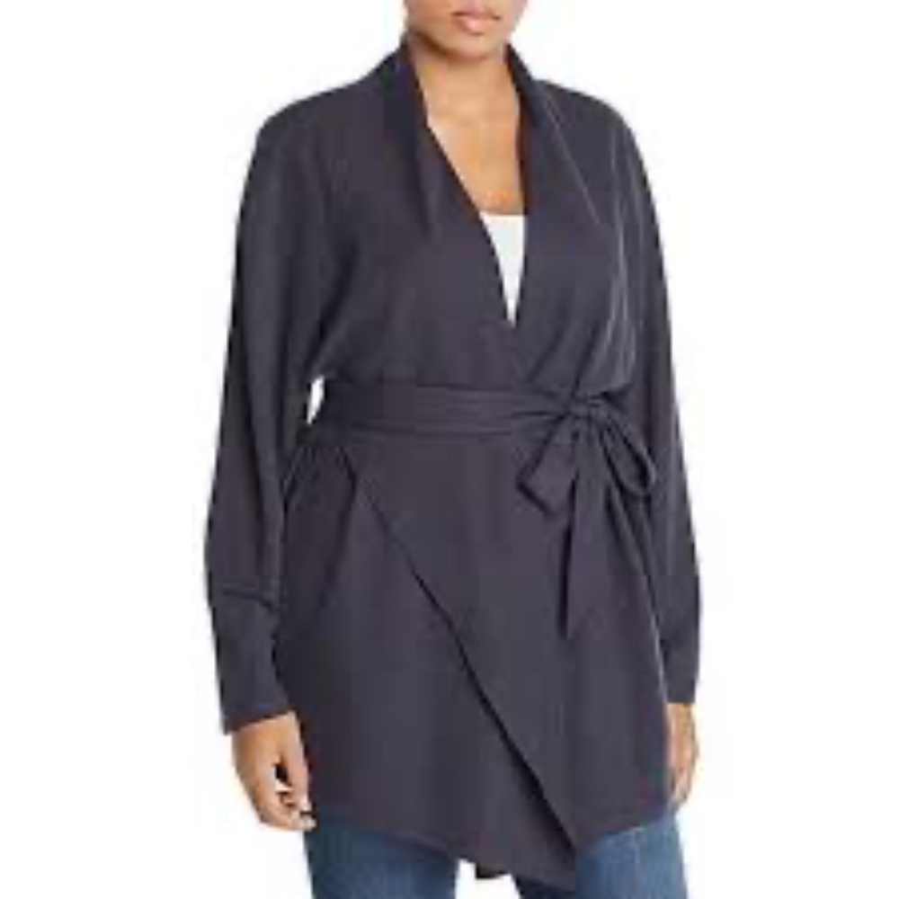 NWT BAGATELLE Plus Open Front Wrap Cardigan NAVY 1x - Picture 3 of 3